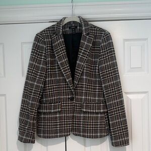 Aqua Houndstooth Women's Blazer Size M